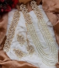 Picture of Indian Pearl Bridal Necklace Earrings Jewelry Set