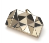 Picture of Gold elegant acrylic metal party clutch  with long chain 